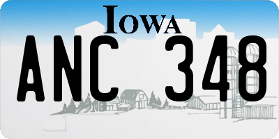 IA license plate ANC348