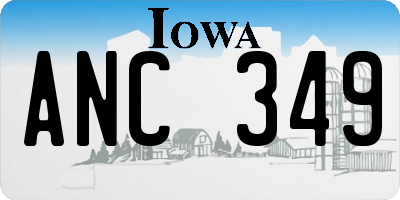 IA license plate ANC349