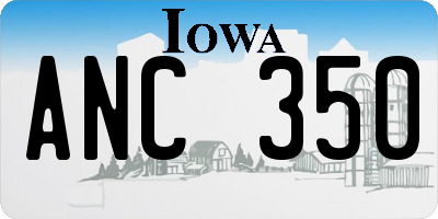 IA license plate ANC350