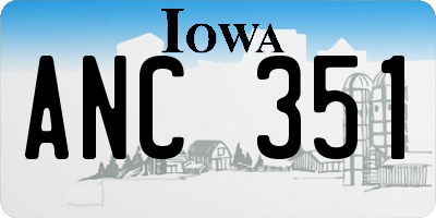 IA license plate ANC351
