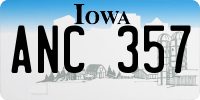 IA license plate ANC357