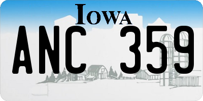 IA license plate ANC359