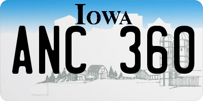 IA license plate ANC360
