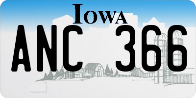 IA license plate ANC366