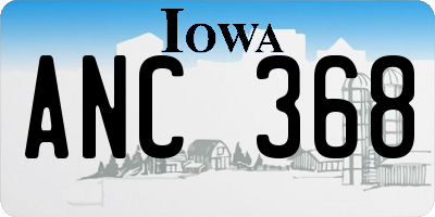 IA license plate ANC368