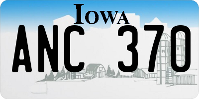 IA license plate ANC370
