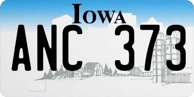 IA license plate ANC373