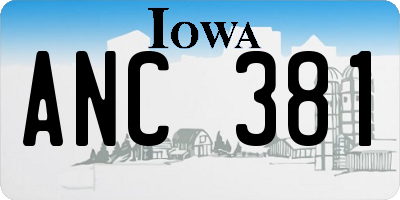 IA license plate ANC381