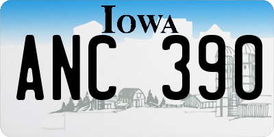 IA license plate ANC390