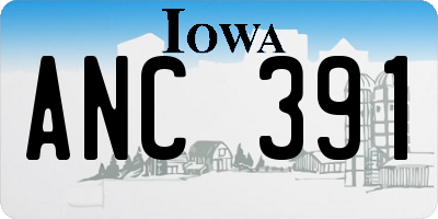IA license plate ANC391