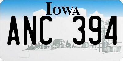 IA license plate ANC394