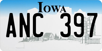 IA license plate ANC397