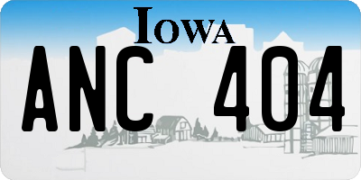 IA license plate ANC404