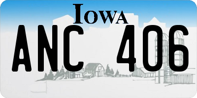 IA license plate ANC406