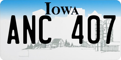 IA license plate ANC407