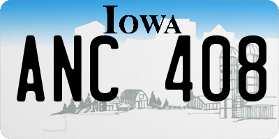 IA license plate ANC408