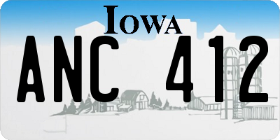 IA license plate ANC412