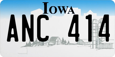 IA license plate ANC414