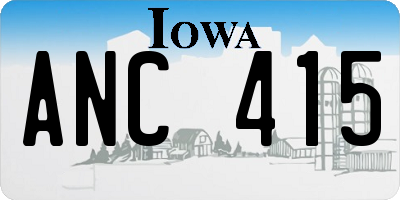 IA license plate ANC415