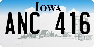 IA license plate ANC416