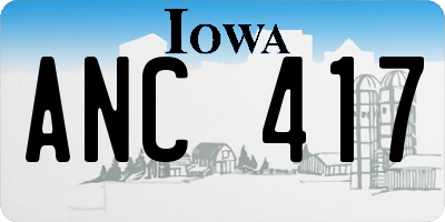 IA license plate ANC417