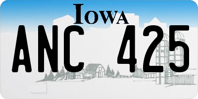 IA license plate ANC425