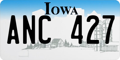 IA license plate ANC427