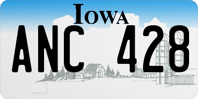 IA license plate ANC428