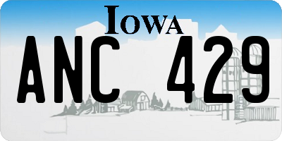 IA license plate ANC429