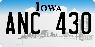 IA license plate ANC430