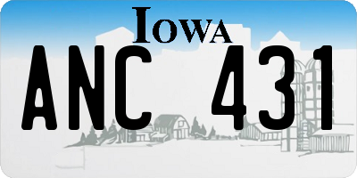 IA license plate ANC431