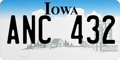 IA license plate ANC432