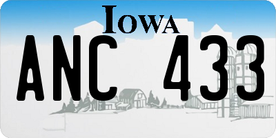 IA license plate ANC433
