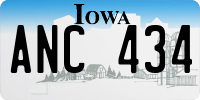 IA license plate ANC434
