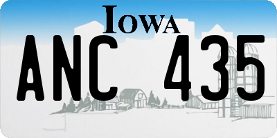IA license plate ANC435