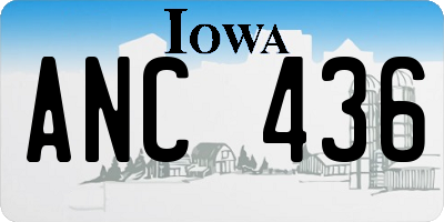 IA license plate ANC436
