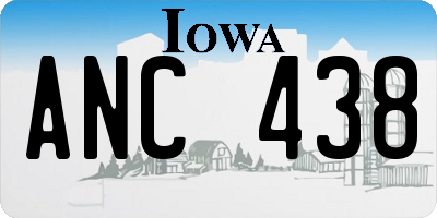 IA license plate ANC438