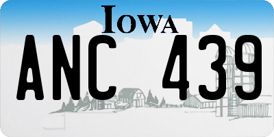 IA license plate ANC439