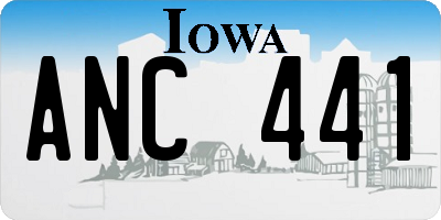 IA license plate ANC441