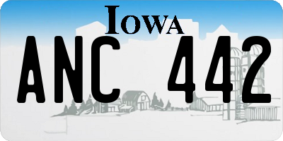 IA license plate ANC442