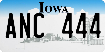 IA license plate ANC444