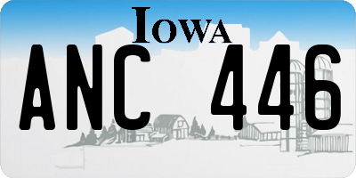 IA license plate ANC446
