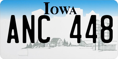 IA license plate ANC448