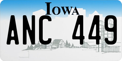 IA license plate ANC449