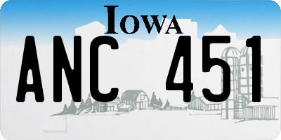 IA license plate ANC451