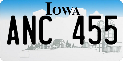 IA license plate ANC455
