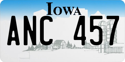 IA license plate ANC457