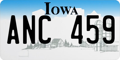 IA license plate ANC459