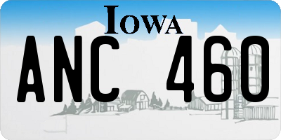 IA license plate ANC460