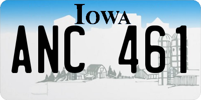 IA license plate ANC461